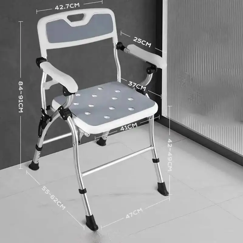 

Folding Portable Telescopic Bathroom Shower Chair Foldable Elderly Stool Minder Designer Metal Silla Plegable Bathroom Furniture