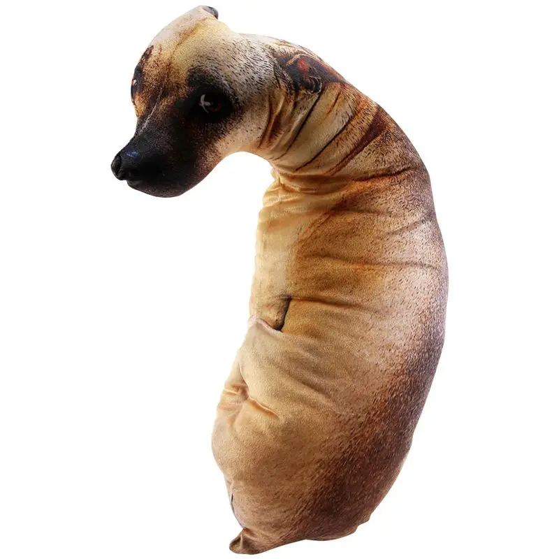 B78B-3D Cute Bend Dog Printed Throw Pillow Lifelike Animal Funny Dog Head Cosplay Children Favorite Cushion For Home