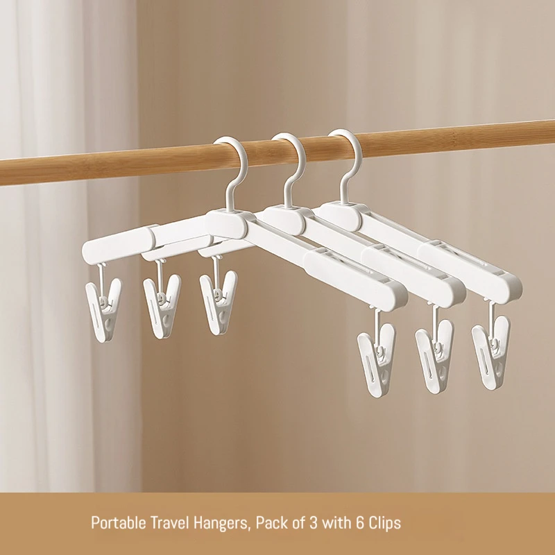 

3-piece and 5-piece travel folding hangers, mini space-saving clothes hangers, foldable and non-slip drying racks
