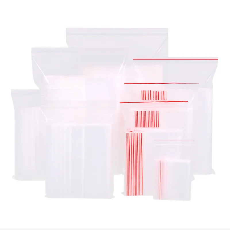 100pcs/lot Small Zip Lock Plastic Bags Reclosable Transparent Jewelry/Food Storage Bag Kitchen Package Bag Clear Ziplock Bag