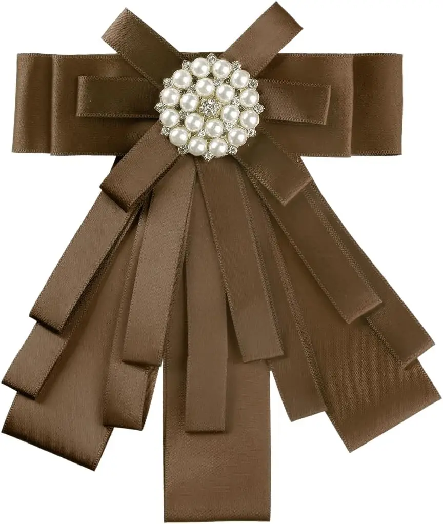 Krawatte für Herren und Damen, Perle, Strass, Schleife, Business, Bankett, Anzug, Hemd, Krawatte, Brosche, Hochzeit, Party, Schleife, Cocktailparty-Zubehör – Detail 7