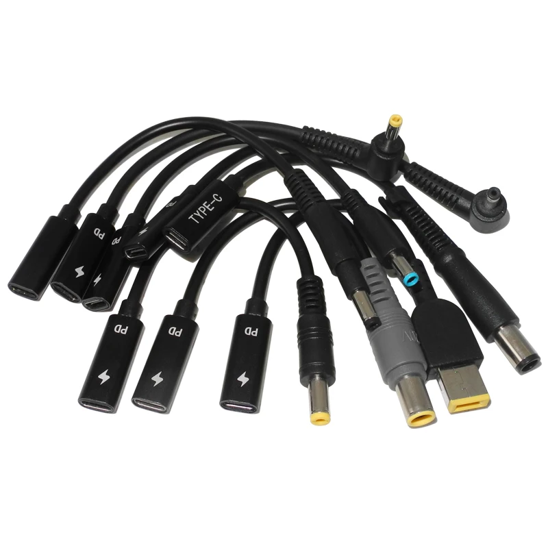 

65W PD Type C USB 3.1 Power Adapter Cable Female to Power Connector Converter 4.0*1.35 5.5*2.5 4.5*3.0 4.0*1.7m