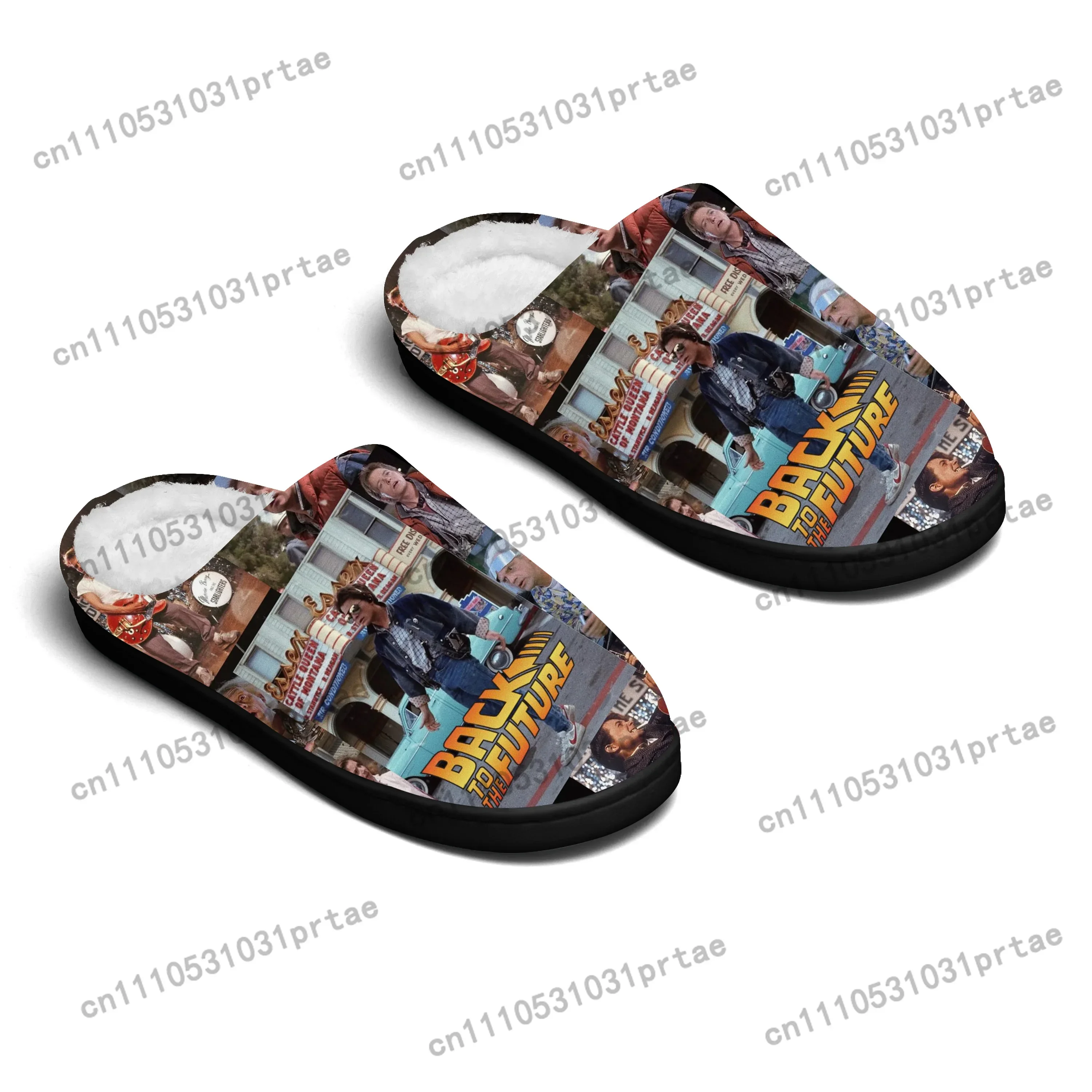 Back to the Future Lace Mesh Home Cotton Slippers Mens Womens Bedroom Keep Warm Cotton Slippers SPA Slipper Custom Slipper
