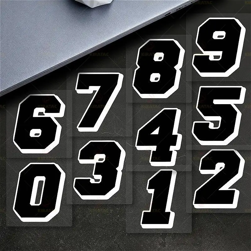 

Водонепроницаемая черная наклейка с номером для мотоцикла; подходит для обтекателя мотоцикла, шлема, топливного бака, кузова, велосипеда, универсальная виниловая наклейка.