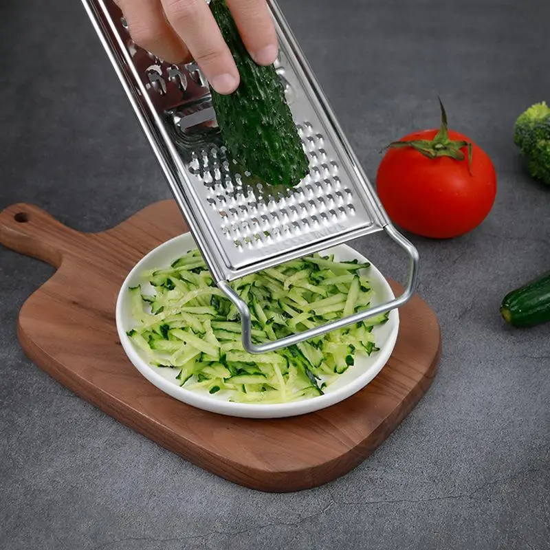 Innovative Stainless Steel Kitchen Scrubber Scraper Multi-Purpose Household Potato Shredder Vegetable Cleaning Peeler Tool