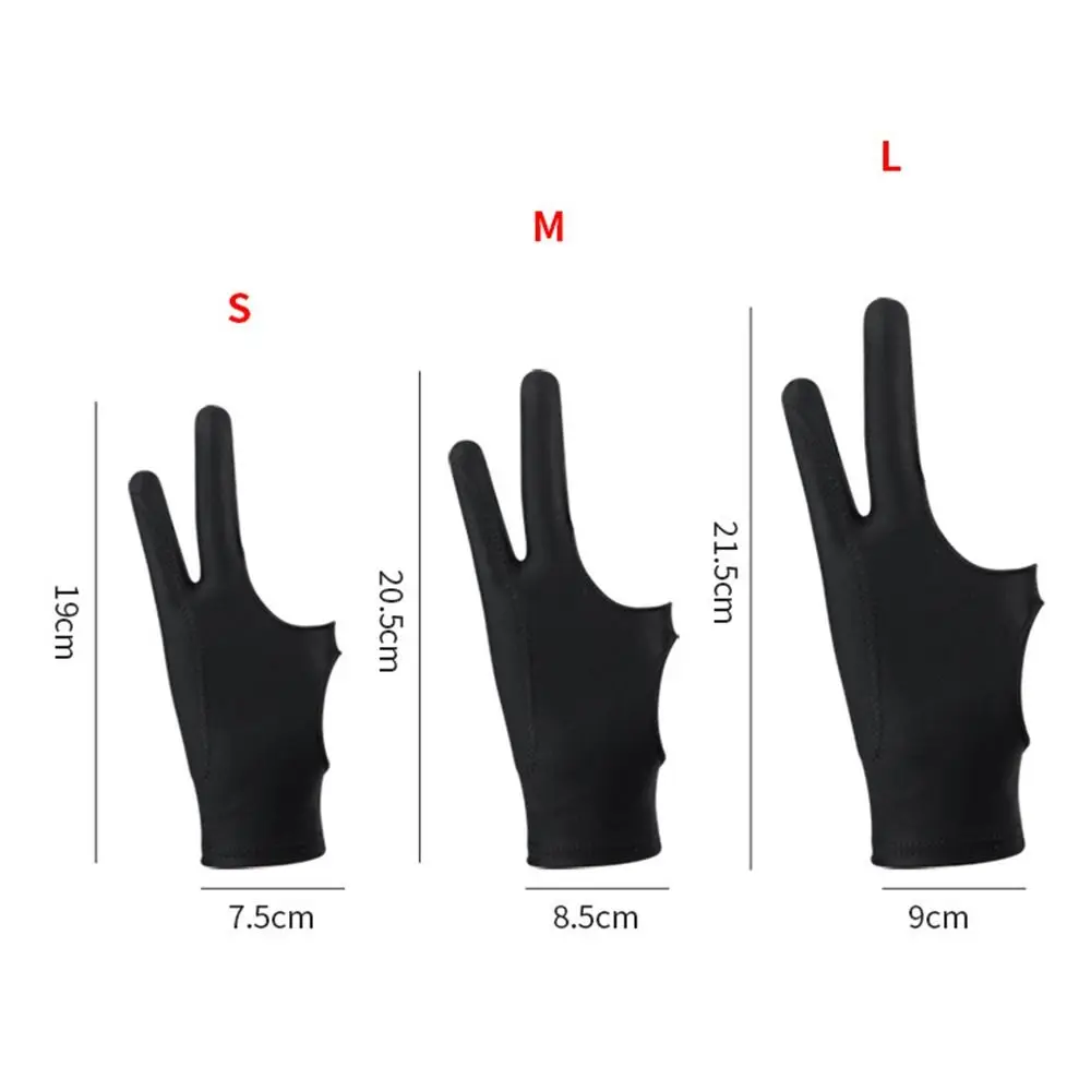 3 Sizes Art Supplies Black Blue Grey Pink Anti-Scratch Screen Glove Two Finger Glove Painting Glove Tablet Drawing Glove