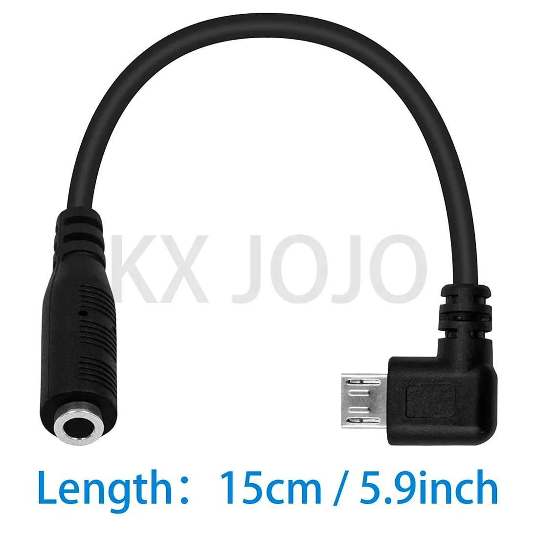 

3.5mm 4 Pole Female to Micro USB Male Angle Angled Adapter Active Clip Mic Microphone Cable Converter Cord -15cm/5.9 Inch