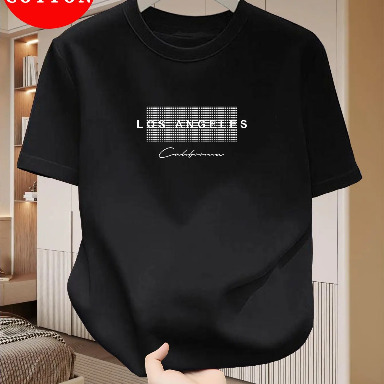 Men's 100% Pure Cotton T-Shirt Comfortable and Breathable Summer Casual Top Skin-Friendly Cotton  A Must-Have Top for Men