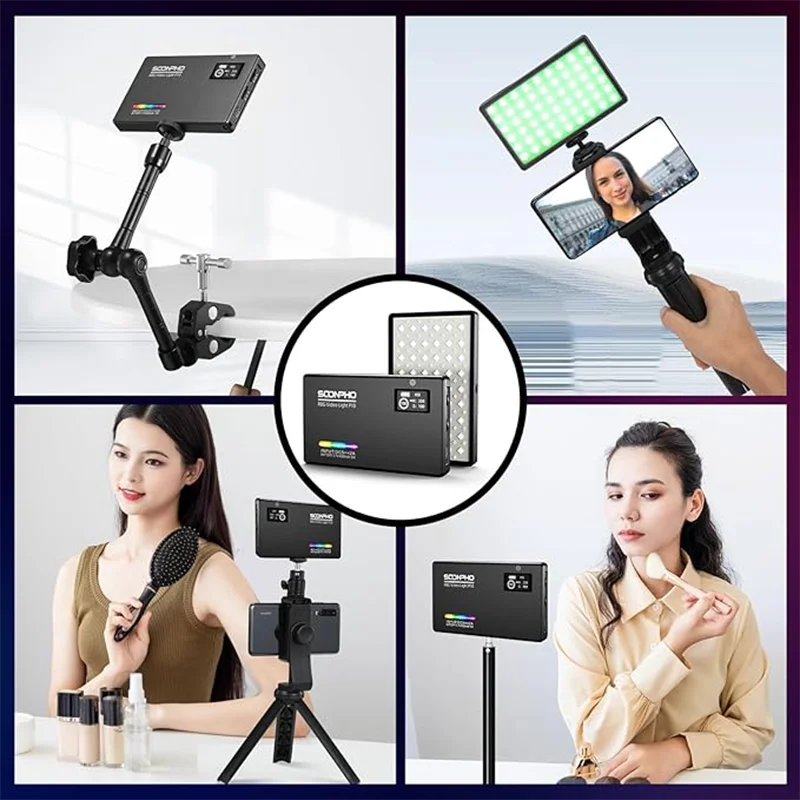 SOONPHO P10 LED RGB Video Light Professional CRI 97 Photographic Lighting 2500K-8500K Bi Color For Photo Studio Portable Lamp