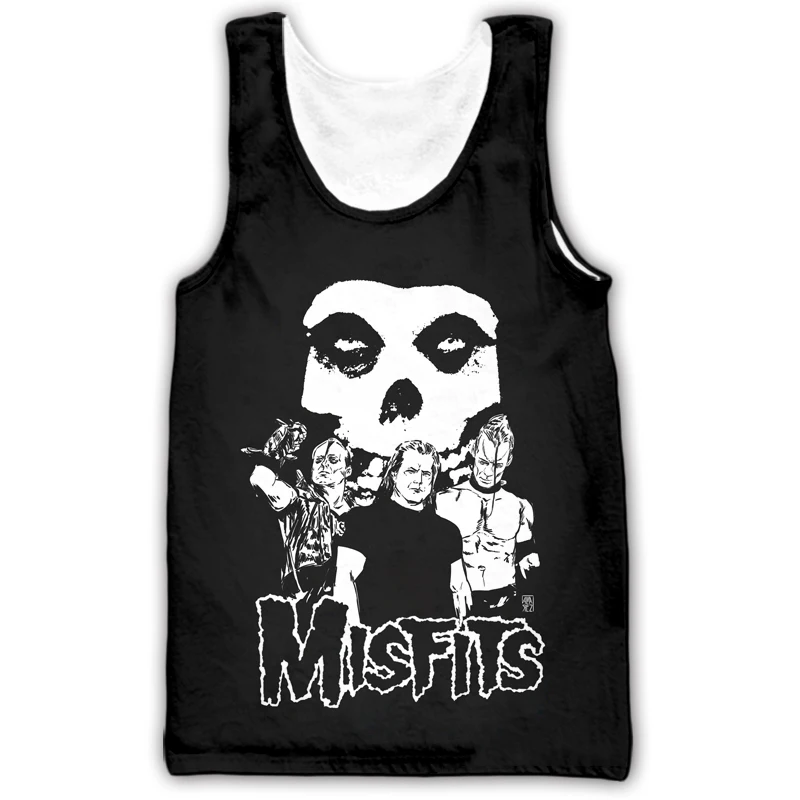 3D Print Misfits Design Mens Womens Printed Casual Vest Tops Fashion Sleeveless Vest Shirt Loose Sporting Tank Top