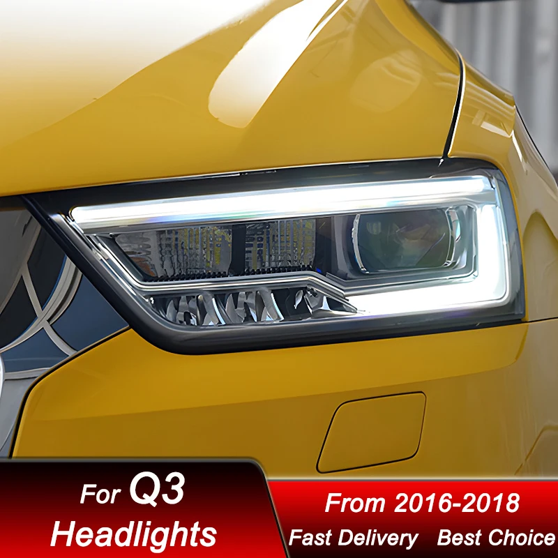 Car Headlights For Audi Q3 2016-2018 high style full LED Assembly Upgrade High Configure Projector Lens Accessories Kit