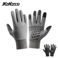 KoKossi Thermal Fleece Cold Wind Waterproof Gloves Touch Screen Bicycle Warm Cycling Gloves Ski Bicycle Velvet For Men Women