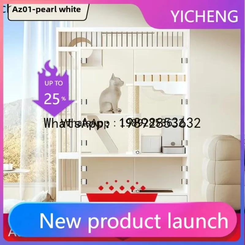 X5  villa panoramic transparent solid wood home interior cabinet cat nest cat cage