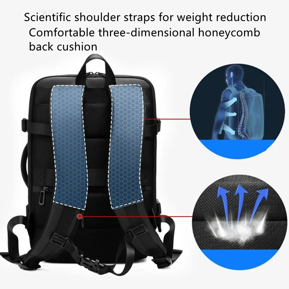 Mochila transpirable resistente al desgaste para hombre, impermeable, para viajes de negocios, ordenador grande, puede ampliar el bolso escolar para ordenador portátil