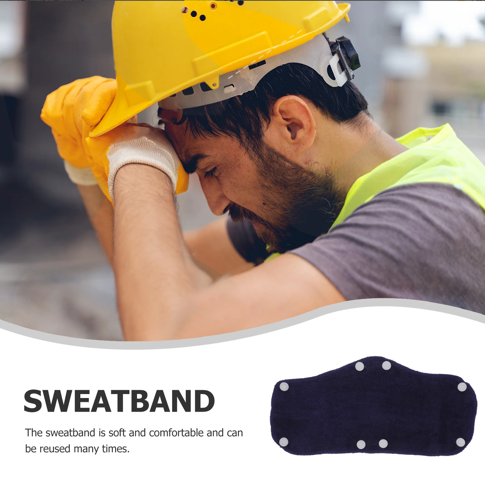 5 pezzi di fasce per il sudore per elmetto protettivo, lavabili, riutilizzabili, in stile fibbia, che assorbono il sudore, per caschi di sicurezza da costruzione
