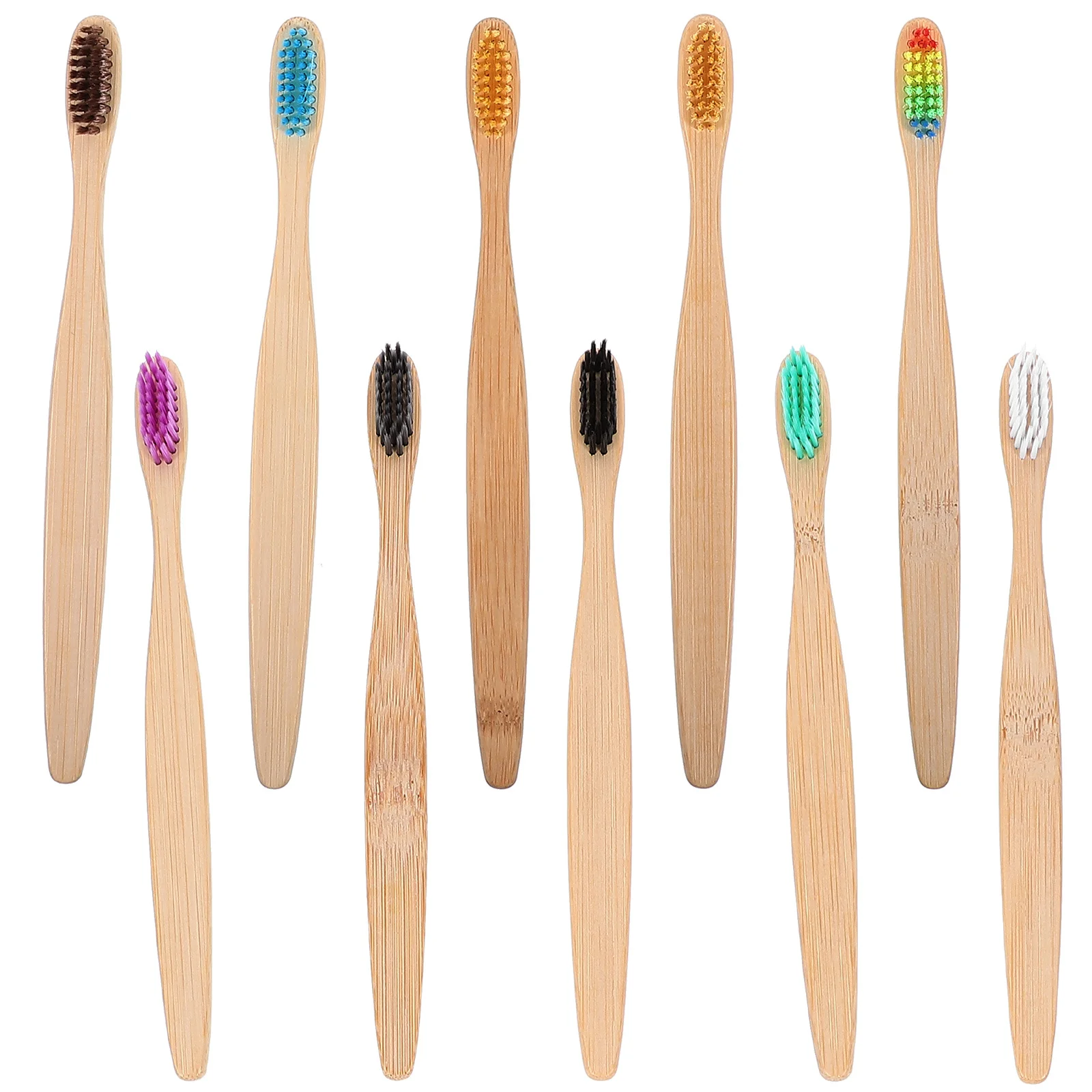 10 قطعة فرشاة أسنان مصنوعة من خشب الخيزران سطح أملس آمنة متينة ضرورة يومية هدية فرشاة أسنان فرشاة أسنان من الخيزران #2