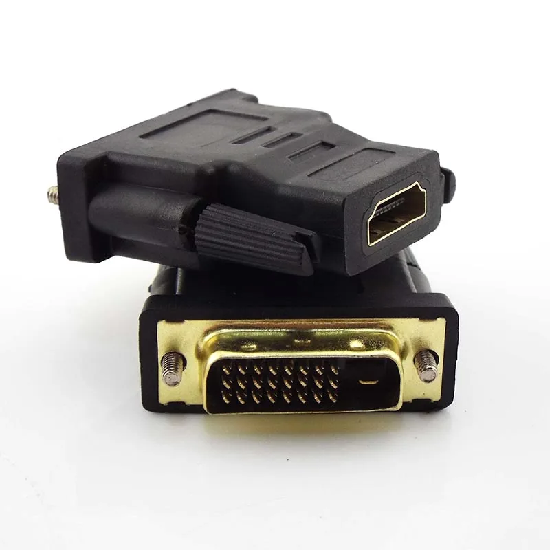 Convertidor hembra a DVI 24 + 1 macho DVI a HDMI, adaptador compatible con 1080P para proyector HDTV, adaptador chapado en oro D6