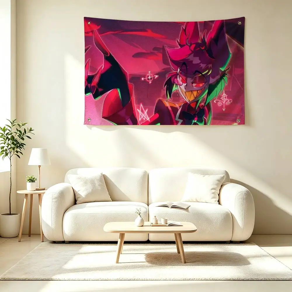 A-Animation Hazbin Hotel Alastor  Flags for Bedrooms Home Decor Items Outdoor Decors Garage Decoration Flaga