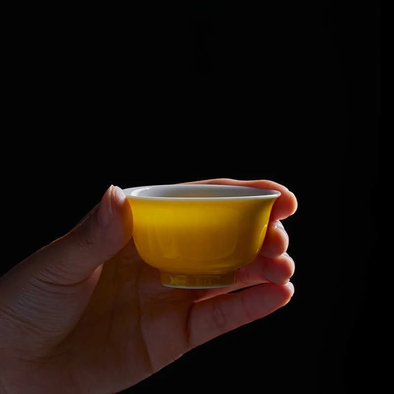 All handmade monochrome glaze, Jingdezhen, Kuokou, Ming Dynasty, 6 40ml high-temperature tea cups