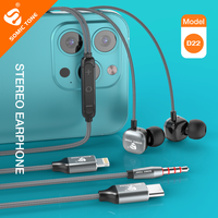 SOMIC TONE Wired Headphone With Microphone In Ear Stereo Earphone 3.5mm USB Type C Lightning Headphone For iPhone Samsung Xiaomi