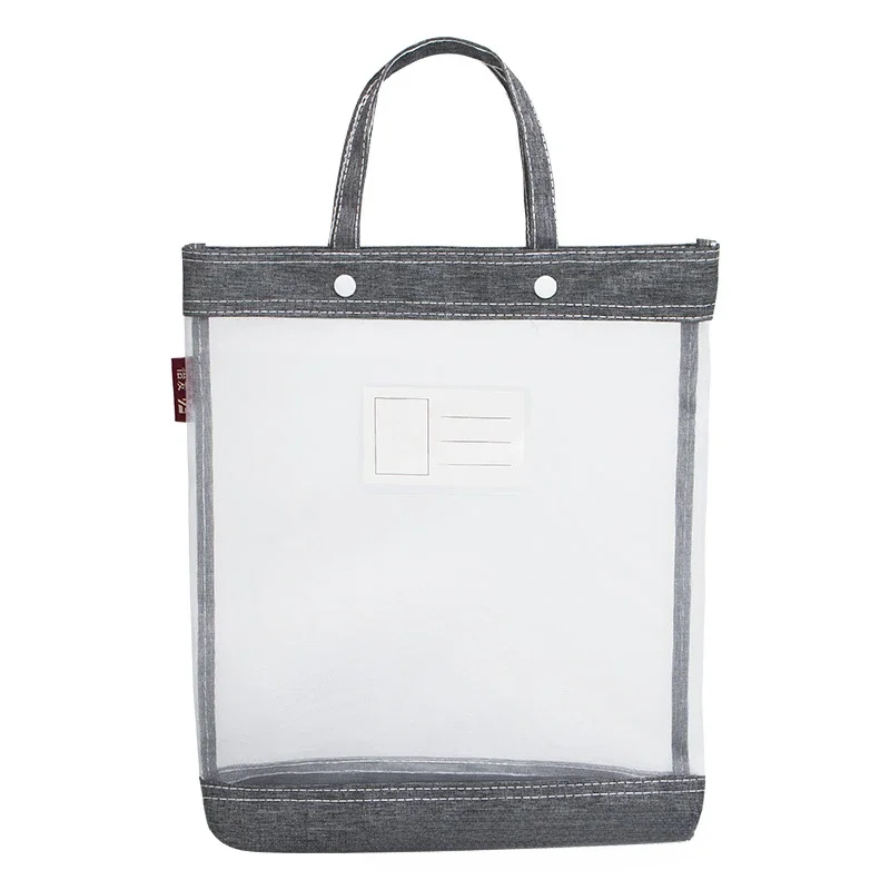 Portable Transparent Zipper Storage Bag Test Paper Folder A4 Mesh File Folders Document Bag Storage Bags Student Stationery 2024