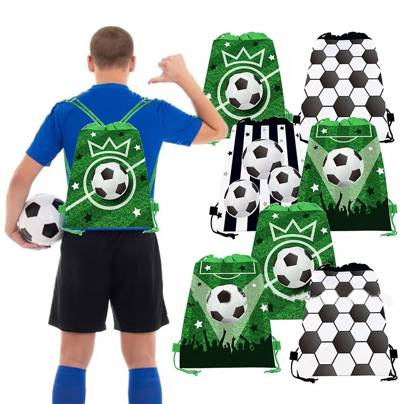 Football Non Woven Bags Football Sports Ball Party Non-Woven Bags Gift Bag Promotional Giveaway Soccer Bags Drawstring Pockets