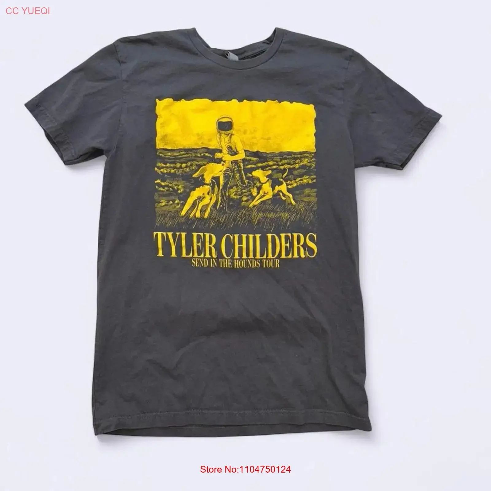Tyler Childers Send In The Hounds Tour T Shirt Medium Gray Concert Band vintage Washed Versatile Soft Stretched graphic Casual