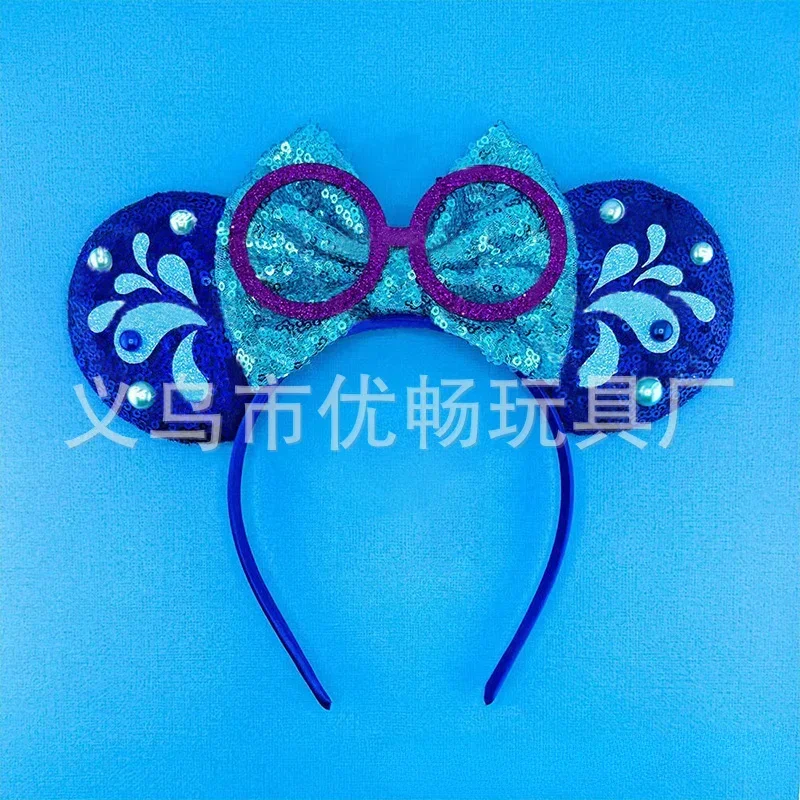 Disney Inside Out 2 Hair Band Anime Joy Anger Anxiety Sequin Ears Hair Hoop Headbands Party Supplies Hair Accessories Gifts