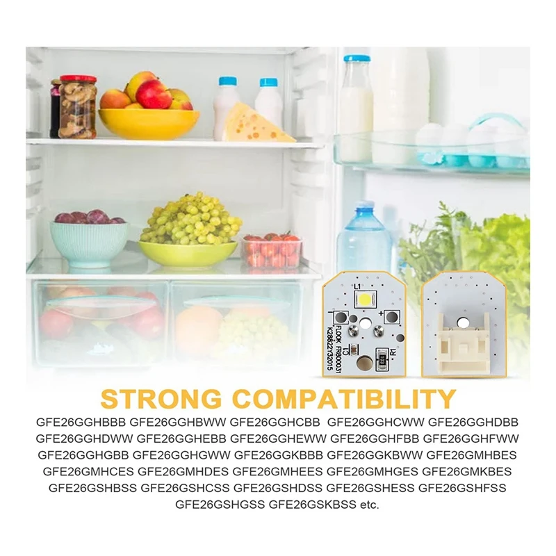 مصباح إضاءة LED من جي ثلاجة ، سهل التركيب ، متوافق ، WR55X11132 ، wrx25754 ، 8 144