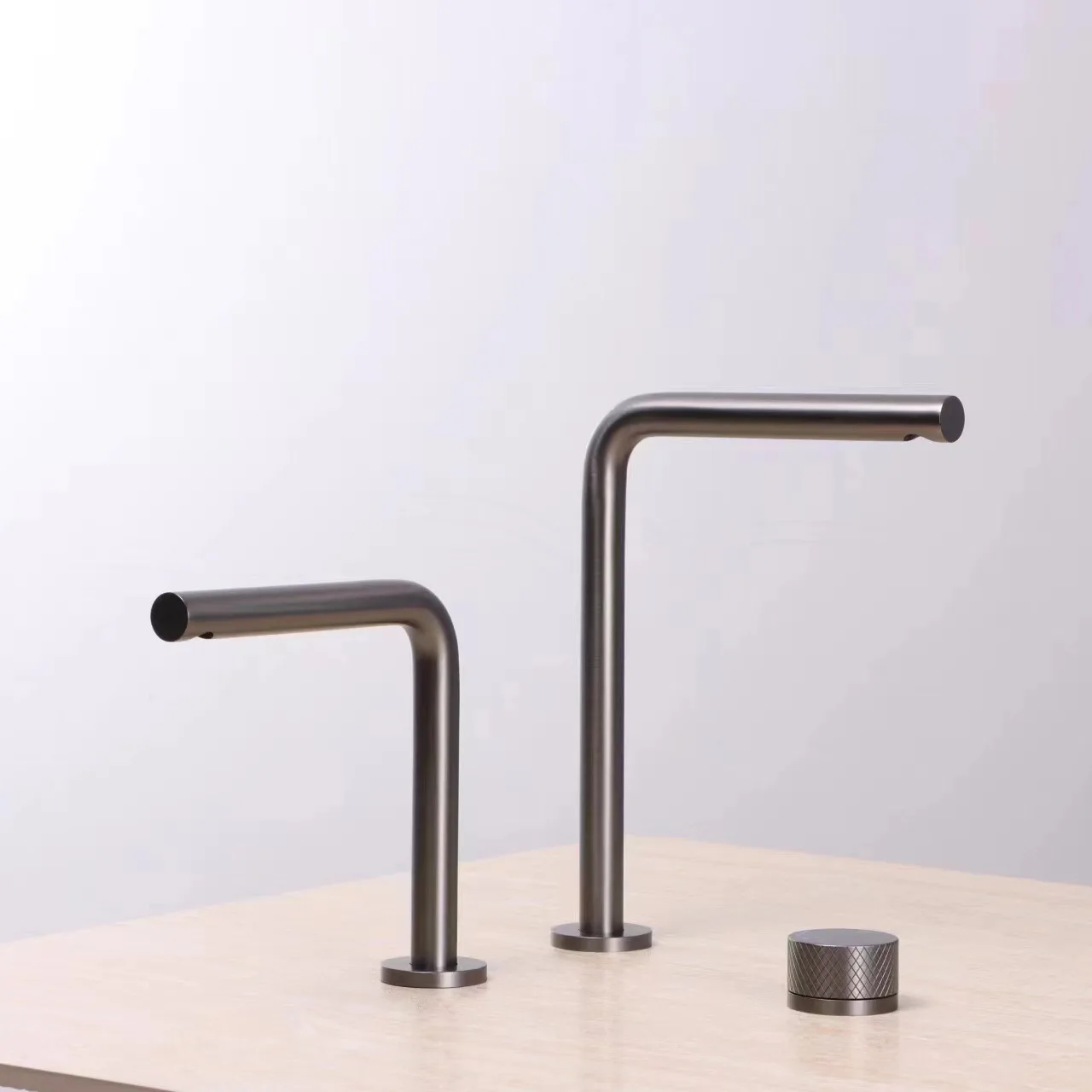 Simplified dual hole split type washbasin faucet, bathroom countertop, all copper brushed nickel rose gold faucet