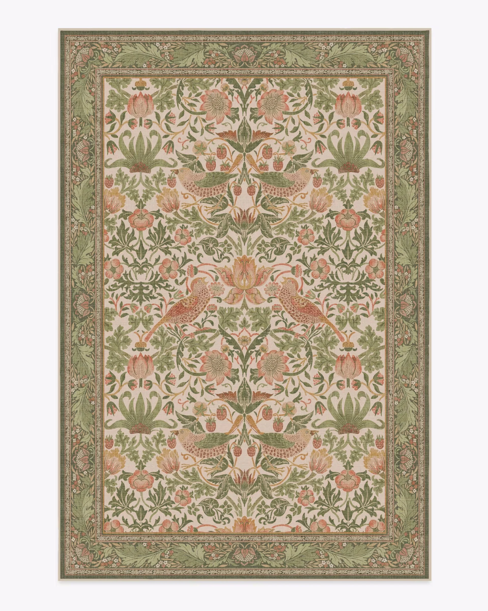 William Moris Strawberry Thief Stone Gold Rug Classic Design Textured Living Room Rug  Art Home Decor Rug Strawberry thief rug