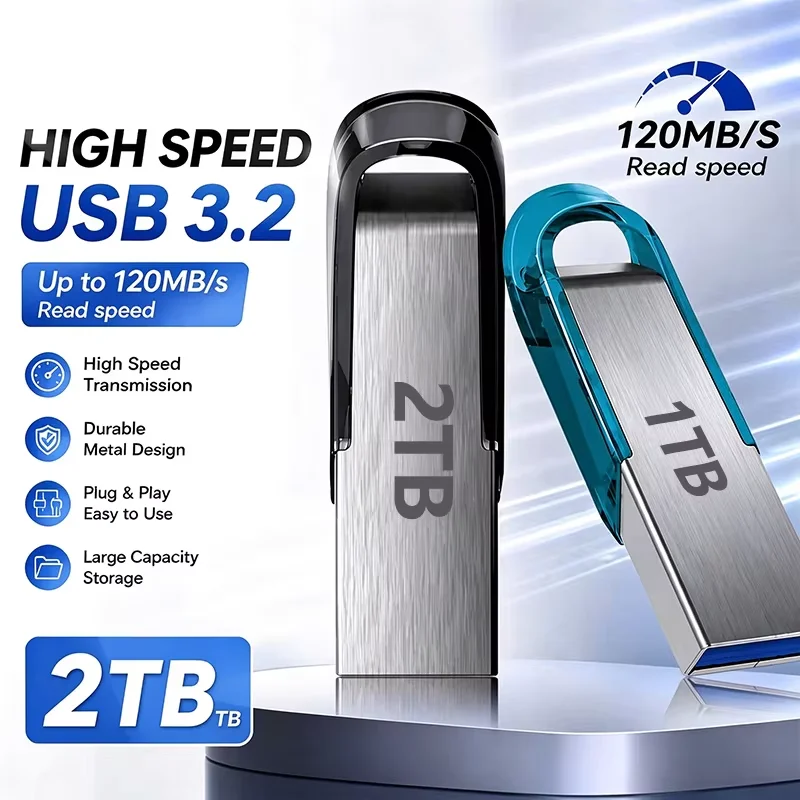 High Speed Pendrive USB Flash Drive Metal U Disk 128GB 2TBType-C Memory Stick 512GB Waterproof Storage PC Phone Data Transfer