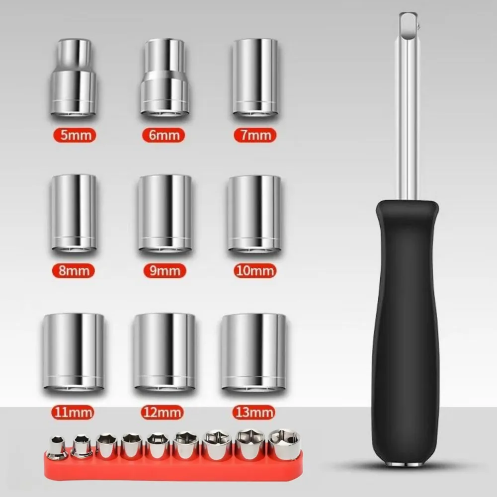 5-13mm 1/4 Steckschlüssel Set Motorrad Fahrrad Reparatur Werkzeug Hardware Auto Boot Auto Reparatur Werkzeuge Fahrrad Multitool fahrrad Werkzeug Set – Detail 11