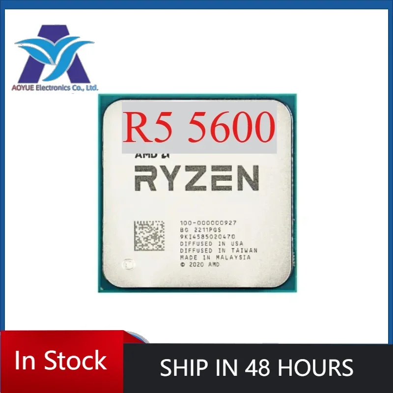 1pcs/5pcs Brand new AMD Ryzen 5 R5 5600 3.5GHz 6-Core 12-Thread CPU Processor 65W 100-000000927 LGA AM4