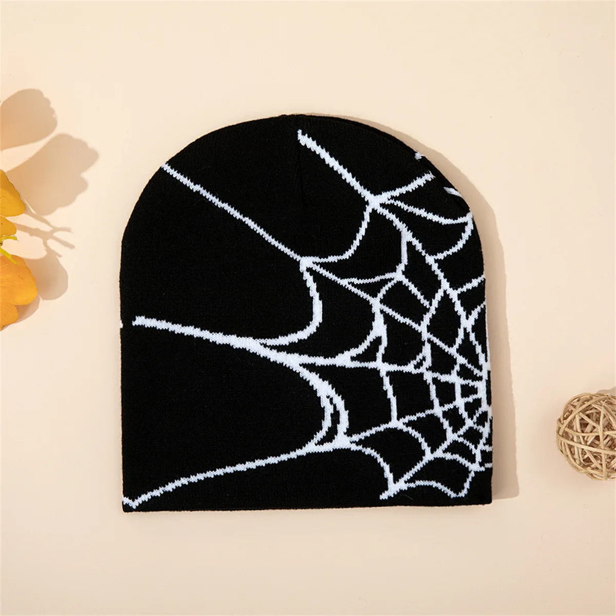 Spider web men's and women's jacquard knitted hats ins air-cooled hats party adult winter outdoor cycling warm woolen hats