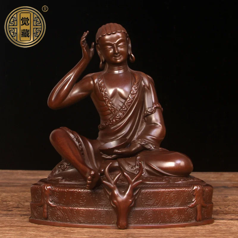 Медная медная статуя Будды Milarepa, орнамент, четыре патриархах Школы Кигю, тибетские поделки, поклоняемые в Непале