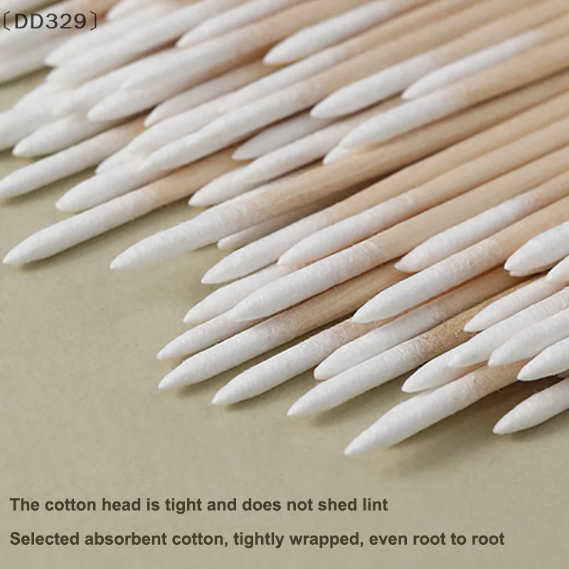 〔DD329〕100 Pcs Micro Wood Swab Eyelash Extension Tools Tatoo Microblading Cleaning Wooden Sticks Cosmetic Cotton Brush Buds Tip