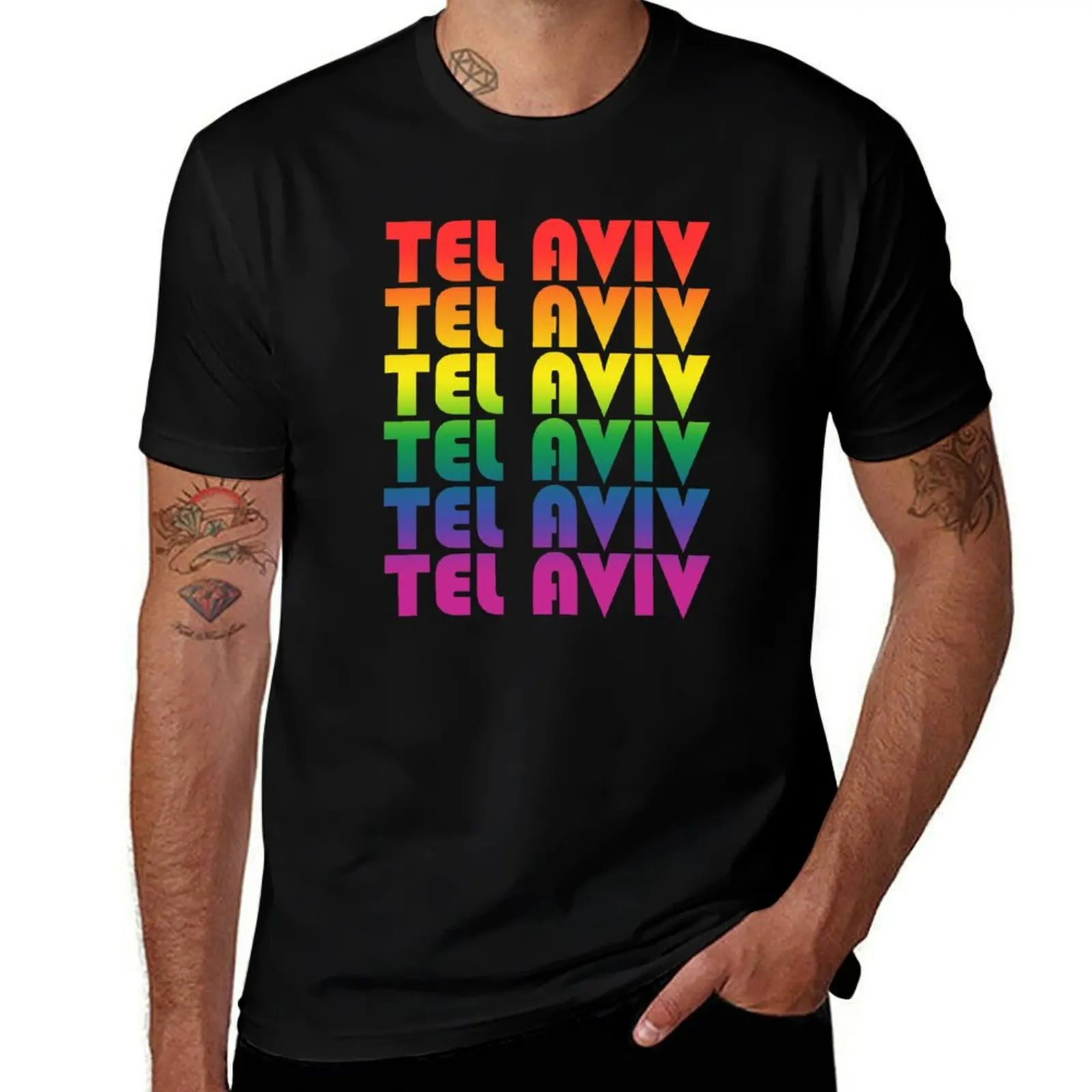 

Tel Aviv holiday.Lgbt friendly trip T-Shirt t shirts designer man tshirt t shirt men 100% cotton luxury brand T-shirt