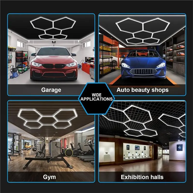 IALJ-LED Tube Grid Lighting 6500K Cold White 50000H Garage Ceiling Light For Cars For Garages Car Body Repair EU Plug