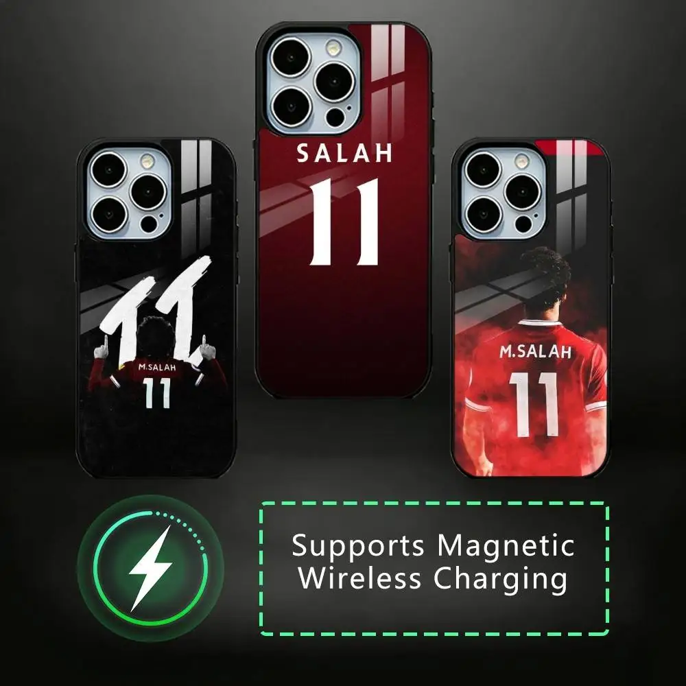

M-Mohamed Salah 11 Liverpool Football Phone Case For iPhone17,16,15,14,13,12,11 Plus,Pro Allows magnetic wireless charging