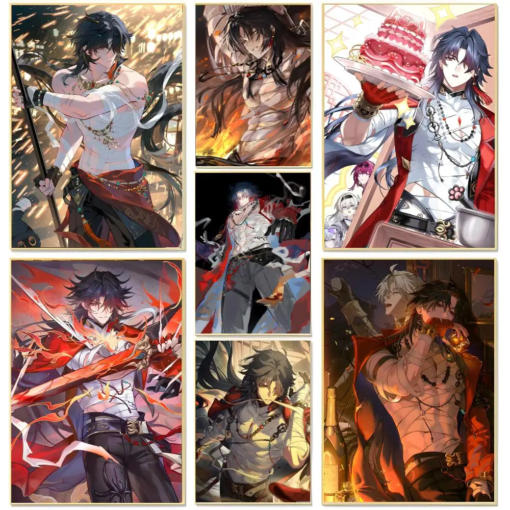 honkai star rail character H-Honkai Star Rail Poster Living Room Bedroom Decorative Print Unframed Decor