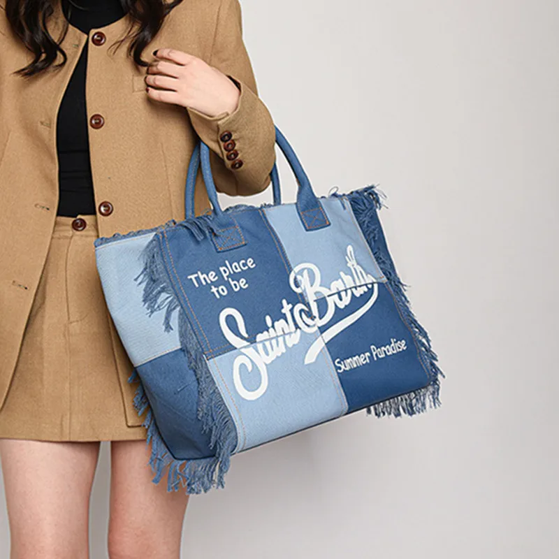 

Women's bag niche design,large capacity tote bag,women's simple commuting student shoulder bag,assel beach bag,sports travel bag