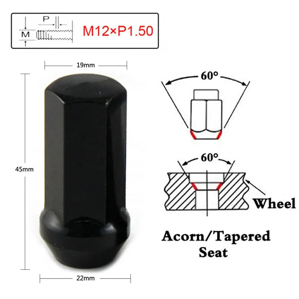 20pcs/set 45mm Project MU Racing Composite SPEC Steel Racing Wheel Nuts M12x1.5/1.25 Car Wheel Rims Lug Nuts