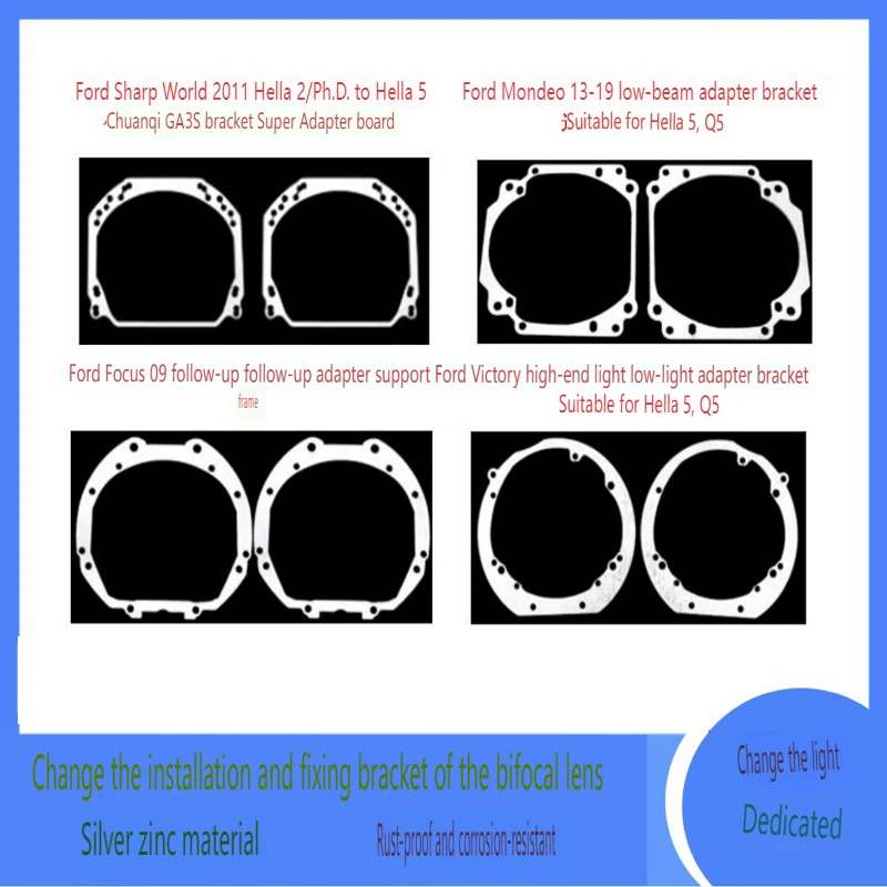 

Upgrade Your Car Headlights with LED Lens Q5 Stainless Steel Bracket for Ford Mondeo Focus Skoda Fabia Rapid Octavia