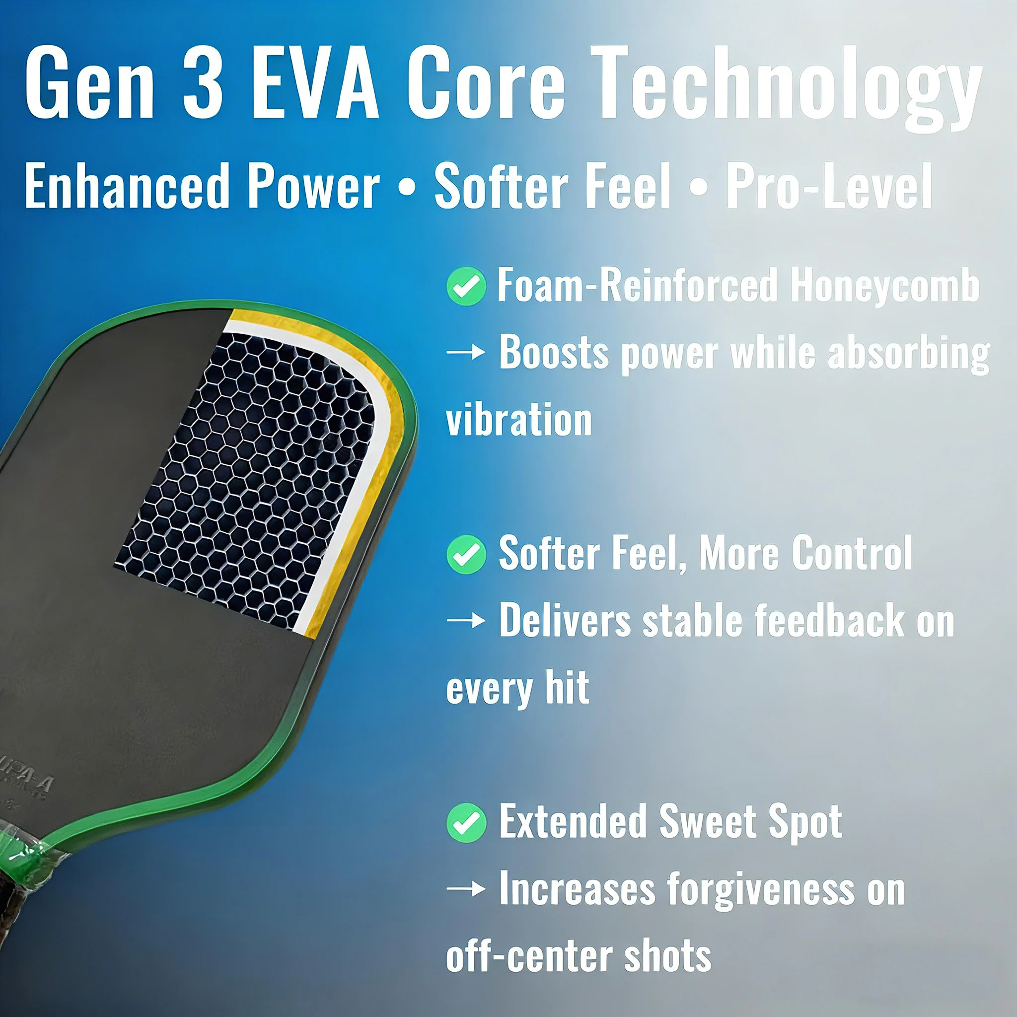 مضرب كرة المخلل Gen3S مضرب احترافي من ألياف الكربون الأساسي #3