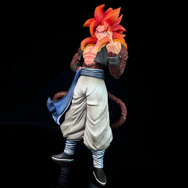 31cm Dragon Ball Peripheral Desktop Chassis Ornaments Super Saiyan Gogeta Figures Handmade Model Anime Fashion Play Gift