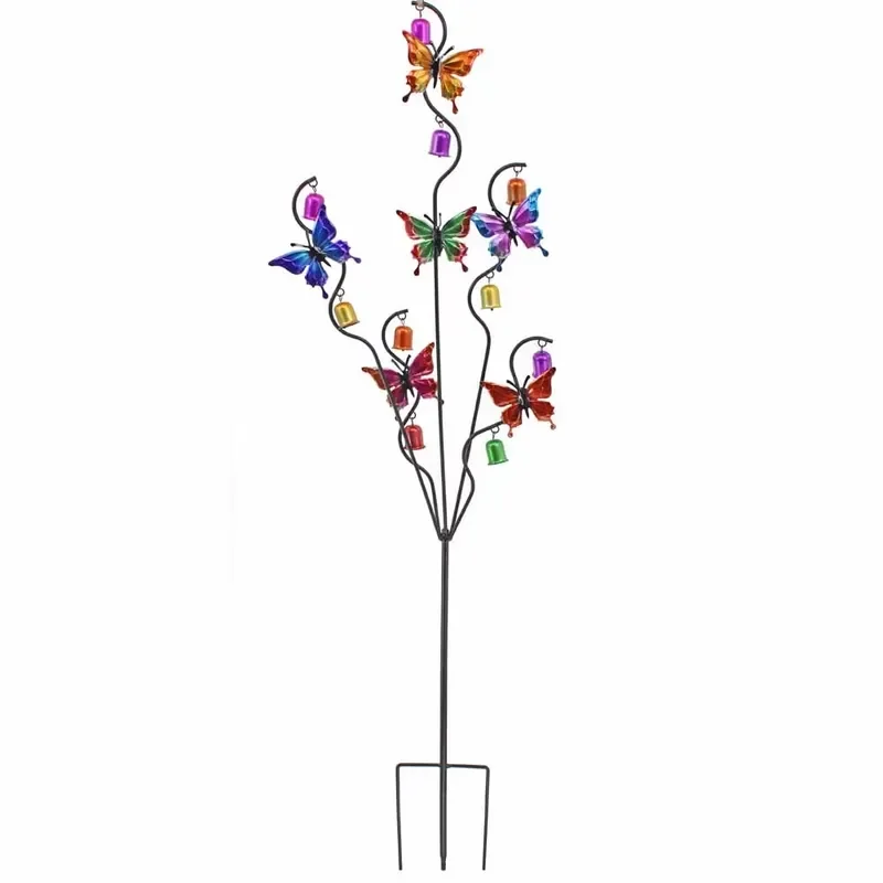 Wrought Iron Butterfly Garden Art Deco Style Waterproof Glossy Decor 48 Inch Outdoor Wall Art