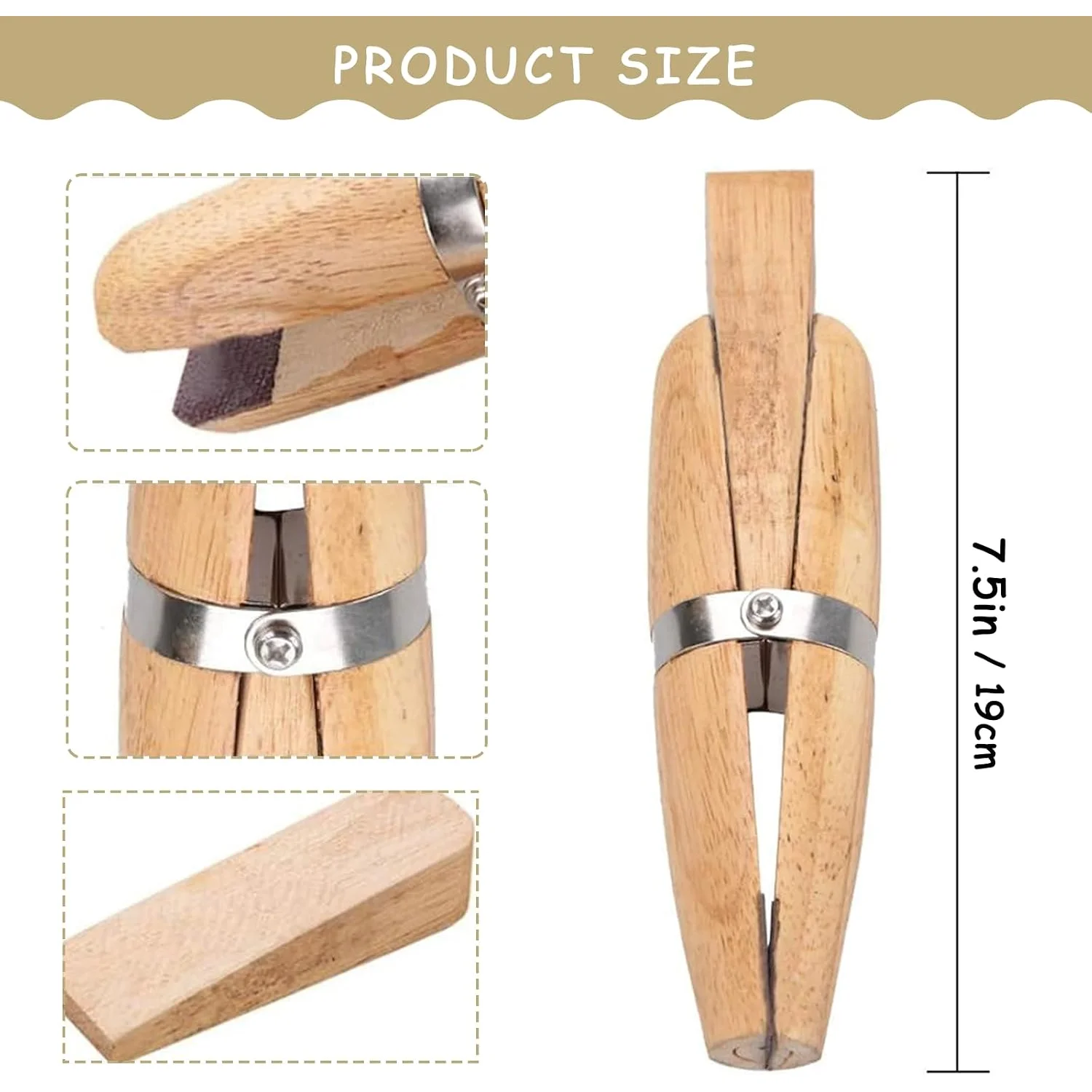 1pc Ergonomic Wood Ring Clamp Engraving Wooden Bench Jewelers Holder Tighten Secure Jewelry Making Wood Clamp for Jewelry Holder