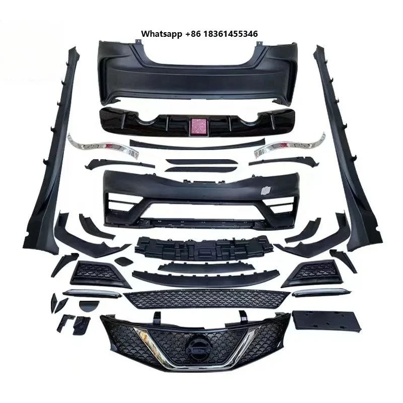 

For Tiida 2011 2012 2013 2014 2015 PP Plastic Modified Body Kit Bumper Lip Side Skirts Fit