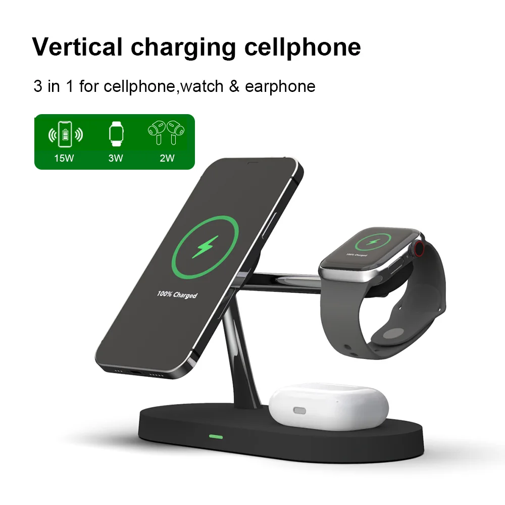 5 in 1 Wireless Chargers For iPhone 11 12 13 Pro Max 30W Fast Charging Dock Station For Apple Watch/Airpods With Lamp And Clock